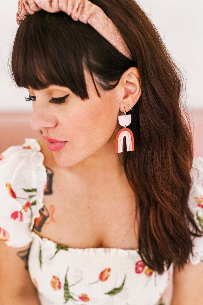 A Beautiful Mess x Etsy Rainbow Earrings