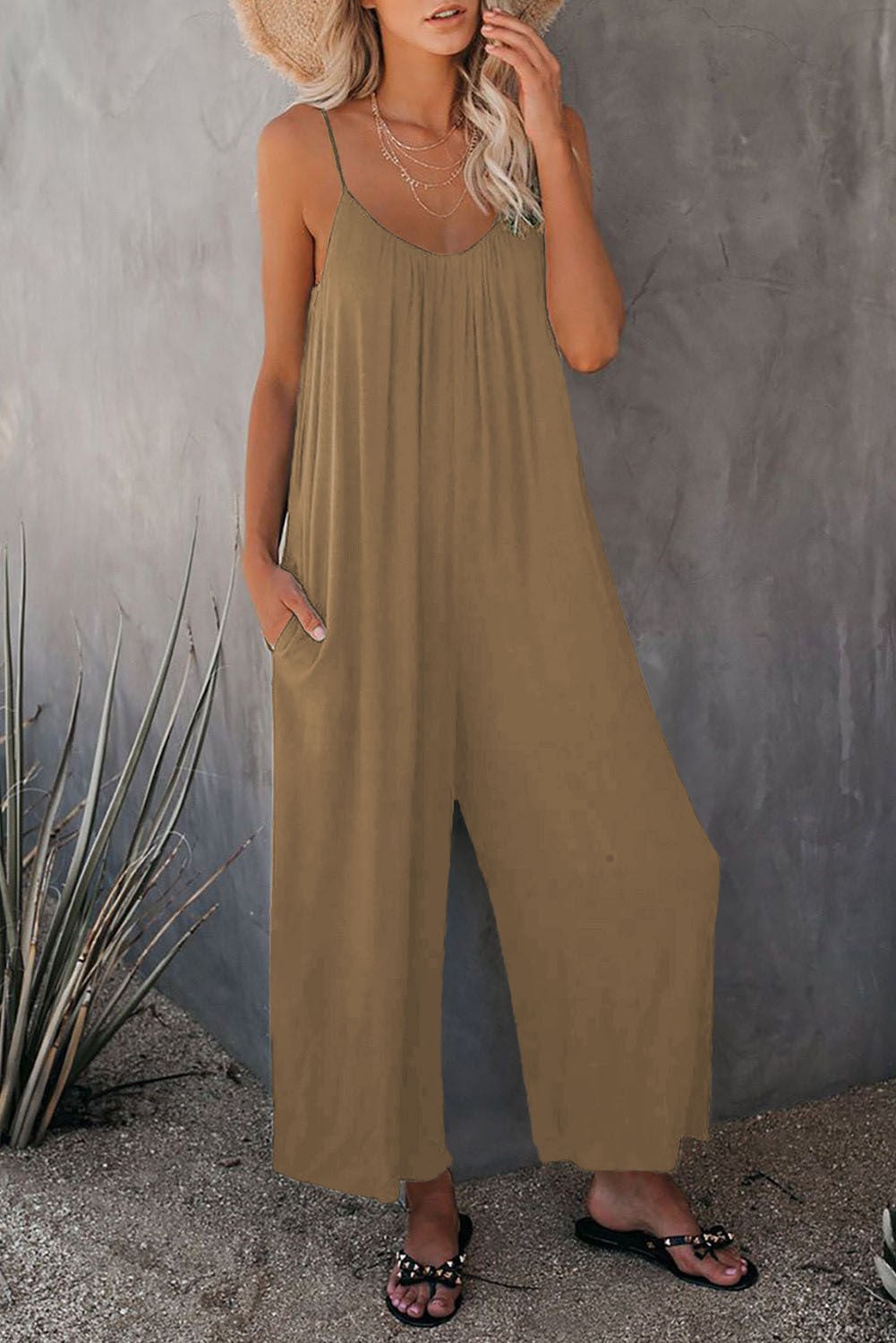 Women's Loose Sleeveless Jumpsuits Romper Jumpsuit With Pockets