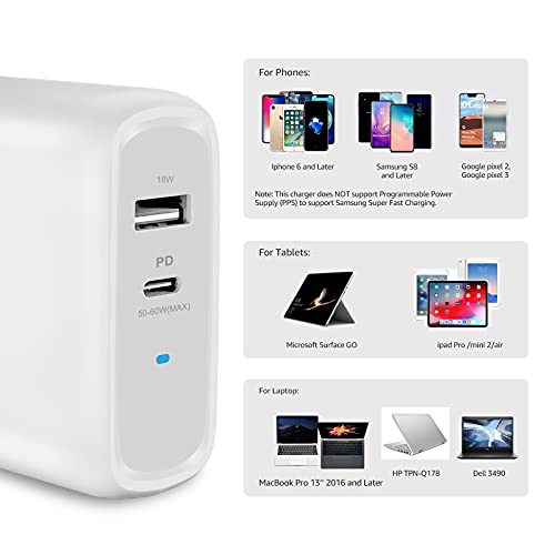 Amazon Basics 30W One-Port GaN USB-C Wall Charger with Power Delivery PD for Tablets & Phones (iPhone 14/13/12/11/X,iPad,Samsung)-White (non-PPS)