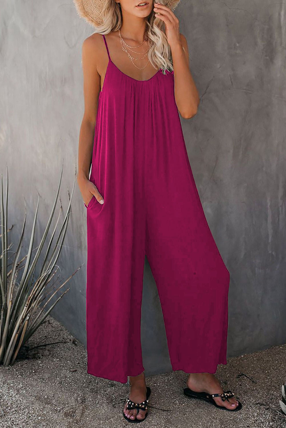 Women's Loose Sleeveless Jumpsuits Romper Jumpsuit With Pockets