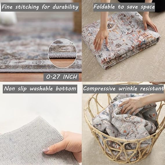 Vintage Distressed Rug Doormat Indoor Entrance