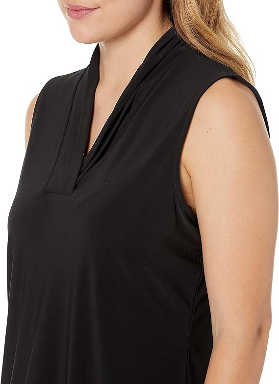Anne Klein Women's Solid Triple Pleat Top