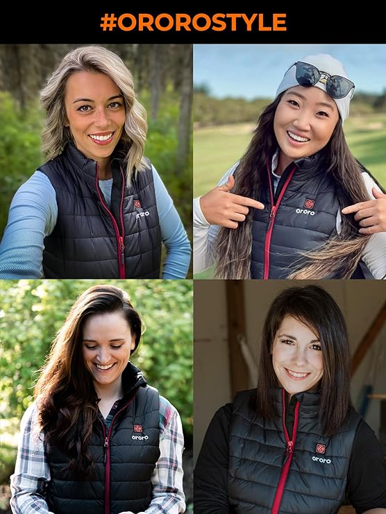 ORORO Women's Lightweight Heated Vest with Battery Pack