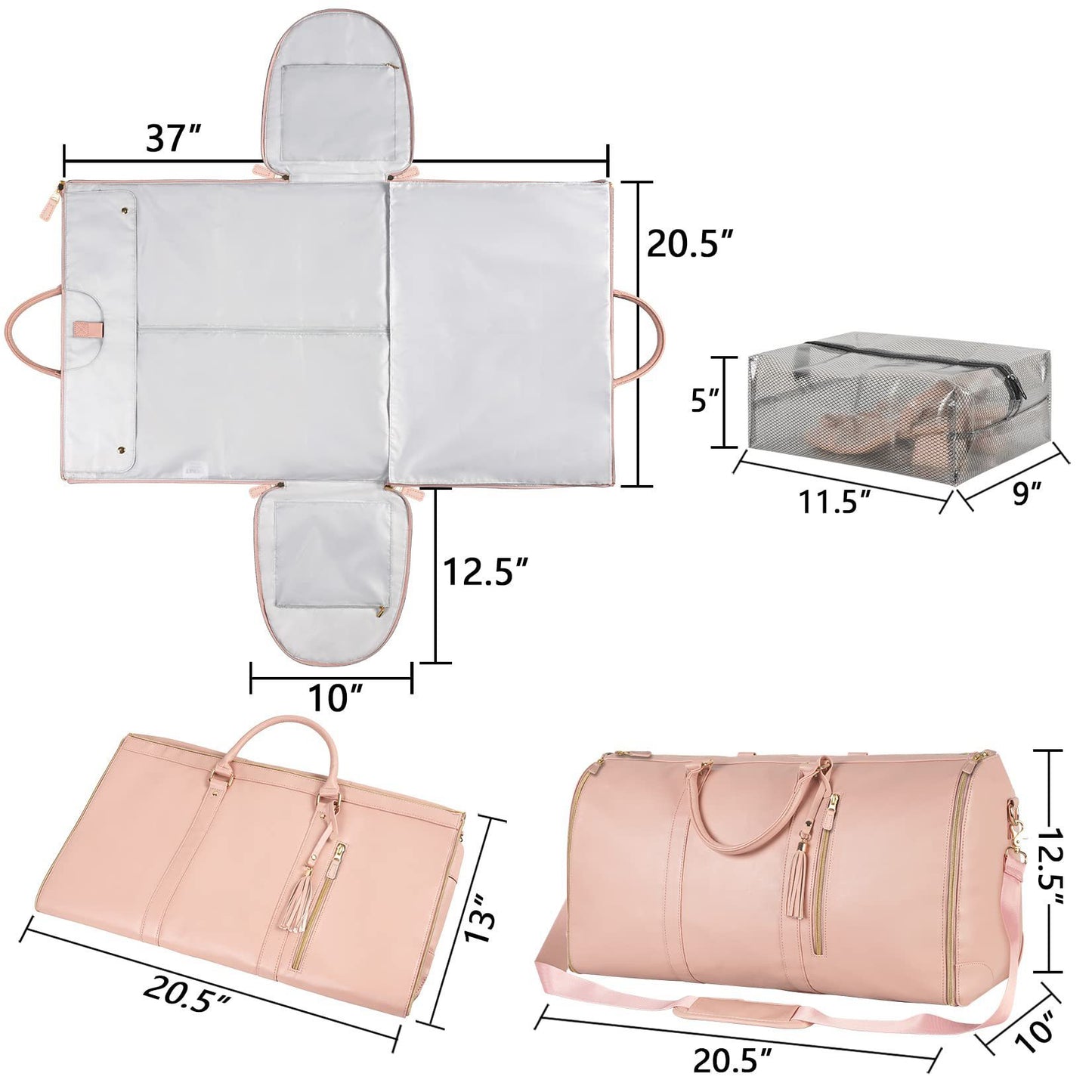 Large Capacity Travel Duffle Bag Women's Handbag Folding Suit
