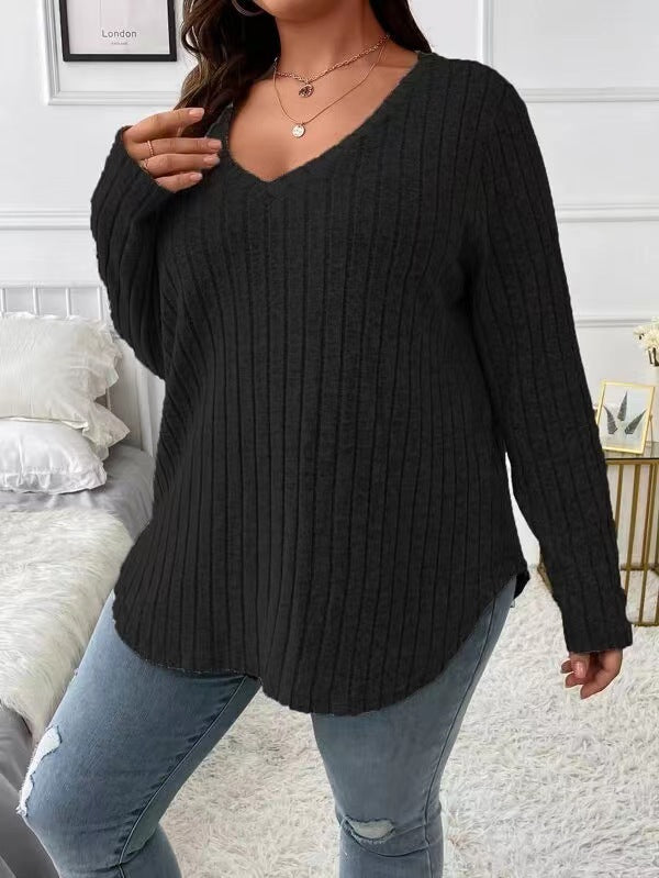 Fashion V-neck Long-sleeved T-shirt For Womenashion V-neck Long-sleeved T-shirt For Women
