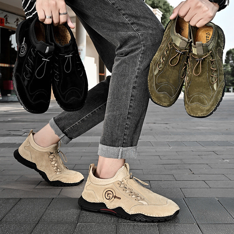 Manual Leather Korean Men's Shoes Factory Direct Sales