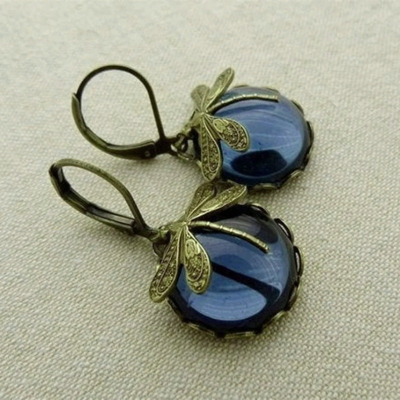 Fashion Jewelry Women's Earrings Hanging Vintage Dragonfly Pendant Earring
