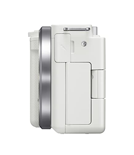 Sony Alpha ZV-E10 - APS-C Interchangeable Lens Mirrorless Vlog Camera Kit - White