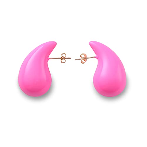 Apsvo Earring Dupes Chunky Gold Hoop Earrings for Women, Tear Drop Dangle Earrings, Teardrop Lightweight Water Drop Earrings for Women Girls Fashion Trendy Hypoallergenic Jewelry