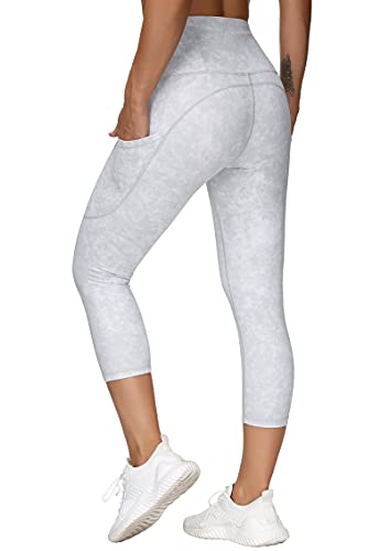 THE GYM PEOPLE Thick High Waist Yoga Pants with Pockets, Tummy Control Workout Running Yoga Leggings for Women (Medium, Black )