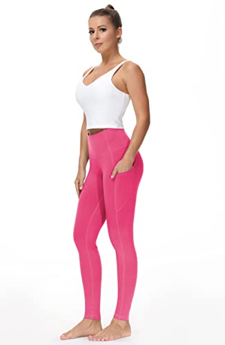 THE GYM PEOPLE Thick High Waist Yoga Pants with Pockets, Tummy Control Workout Running Yoga Leggings for Women (Medium, Black )