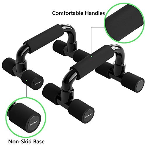 Readaeer Push Up Bars Gym Exercise Equipment Fitness 3 Pair Pushup Handles with Cushioned Foam Grip and Non-Slip Sturdy Structure Push Up Bars for Men & Women(Black)