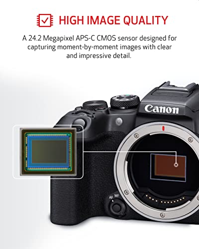 Canon EOS R10 RF-S18-45mm F4.5-6.3 is STM Lens Kit, Mirrorless Vlogging Camera, 24.2 MP, 4K Video, DIGIC X Image Processor, High-Speed Shooting, Subject Tracking, Compact, for Content Creators