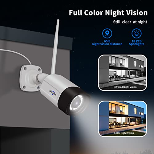 【5X Optical Zoom,2K】 Hiseeu Pan/Tilt/Zoom Security Camera,3 Megapixels Outdoor Wireless Surveillance Camera,Floodlights Full Color Night Vision,Two Way Audio,IP66 Waterproof, Motion Detection…