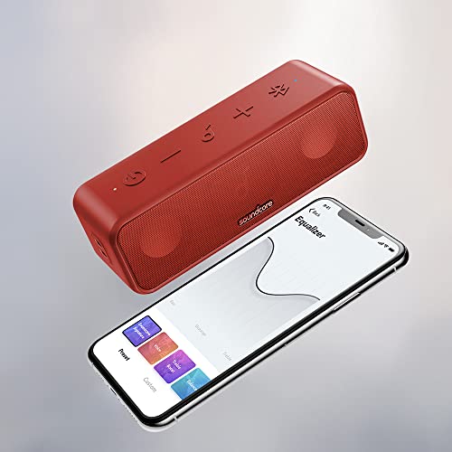 Soundcore 3 by Anker Soundcore, Bluetooth Speaker with Stereo Sound, 24H Playtime, IPX7 Waterproof, Pure Titanium Diaphragm Drivers, PartyCast, BassUp, App, Custom EQ, for Home, Outdoor, and Beach