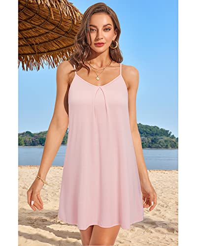 ULTRANICE Women's Summer Casual Spaghetti Straps Floral Swing Beach Dresses Mini Sun Dress