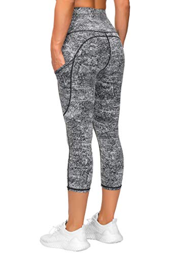 THE GYM PEOPLE Thick High Waist Yoga Pants with Pockets, Tummy Control Workout Running Yoga Leggings for Women (Medium, Black )