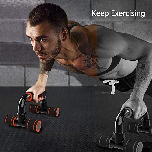 Readaeer Push Up Bars Gym Exercise Equipment Fitness 3 Pair Pushup Handles with Cushioned Foam Grip and Non-Slip Sturdy Structure Push Up Bars for Men & Women(Black)