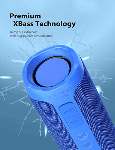 Tribit StormBox Bluetooth Speaker - 24W Portable Speaker, 360° Full Surround Sound, Enhanced Bass, Wireless Dual Pairing, IPX7 Waterproof, 20-Hour Playtime, 66ft Bluetooth Range Outdoor Speaker