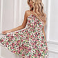 Floral Print Suspender Dress With Elastic Waist Design Fashion Summer Short Dresses Womens Clothing