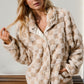 Double Take Checkered Long Sleeve Fuzzy Jacket