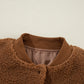 Baseball Collar Long Sleeve Sherpa Jacket