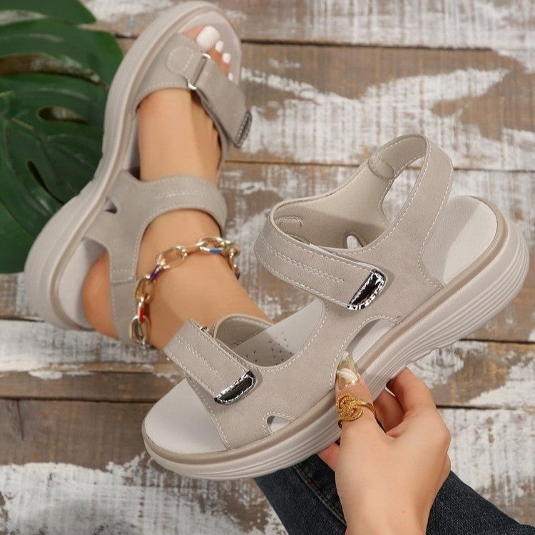 Casual Velcro-design Sandals Summer Comfortable Fish Mouth Sports Sandals