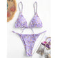 Summer Flowers Print Bikini Sexy Beach Swimming Suit