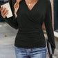 Ladies New Slim Waist Pleated Collar Top