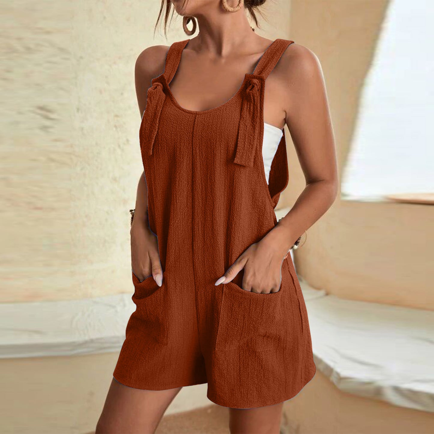 Jumpsuits Rompers For Women Summer Comfortable Casual Suspender Shorts
