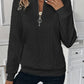 Texture Half Zip Long Sleeve Sweatshirt