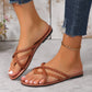 Cross-woven Design Thong Sandals Summer Flat Shoes