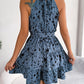 Casual Leopard Print Ruffled Swing Dress Summer Fashion Beach Dresses Women