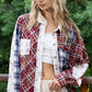 POL Patchwork Plaid Button Up Shirt