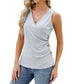 Fashion Vest With Button Design New Sleeveless V-neck T-shirt