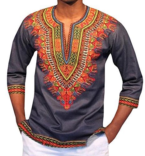 EBAY Explosive Men's Ethnic Print T-shirt