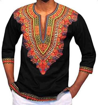 EBAY Explosive Men's Ethnic Print T-shirt