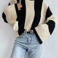 Women's Round Neck Striped Knitted Sweater