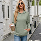 Ribbed Drawstring Long Sleeve Hoodie