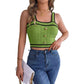 Sleeveless Midriff-baring Knitwear Holiday Top