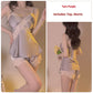 Simple Comfortable Top Shorts Outerwear Gown Three-piece Homewear Suit