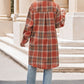 Mandy Plaid Collared Neck Long Sleeve Coat