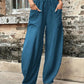 Women's Pants Solid Color Casual Elastic Pants With Pockets