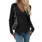 Irregular Cross Sweater Women's Top