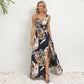 V-neck Floral Print Long Dress