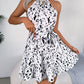 Casual Leopard Print Ruffled Swing Dress Summer Fashion Beach Dresses Women