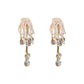 Female Exaggerated Long Pearl Earrings Shell Bow Tassel Earrings