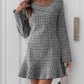 Perfee Asymmetric Long Sleeve Mini Dress