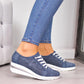 Wedge Shoes Summer Autumn Casual Canvas Sneakers Breathable Platform Sneakers Meddle Heel Pointed Toe Air Mesh Shoe