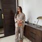 Casual Linen With Pocket Shirt Pants Suits